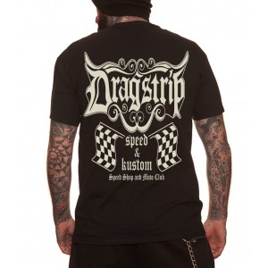 Dragstrip Clothing Speed Shop Racing Flags T`shirt
